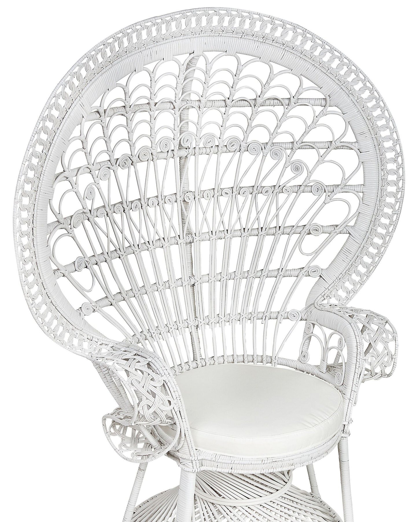 Peacock Chair EMMANUELLE Rattan White