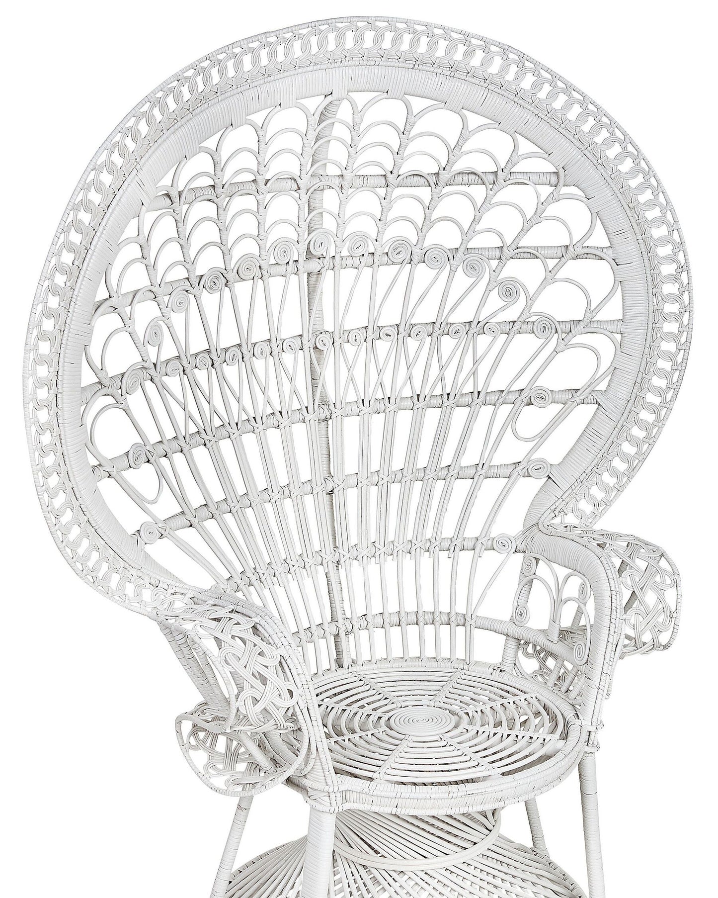 Peacock Chair EMMANUELLE Rattan White