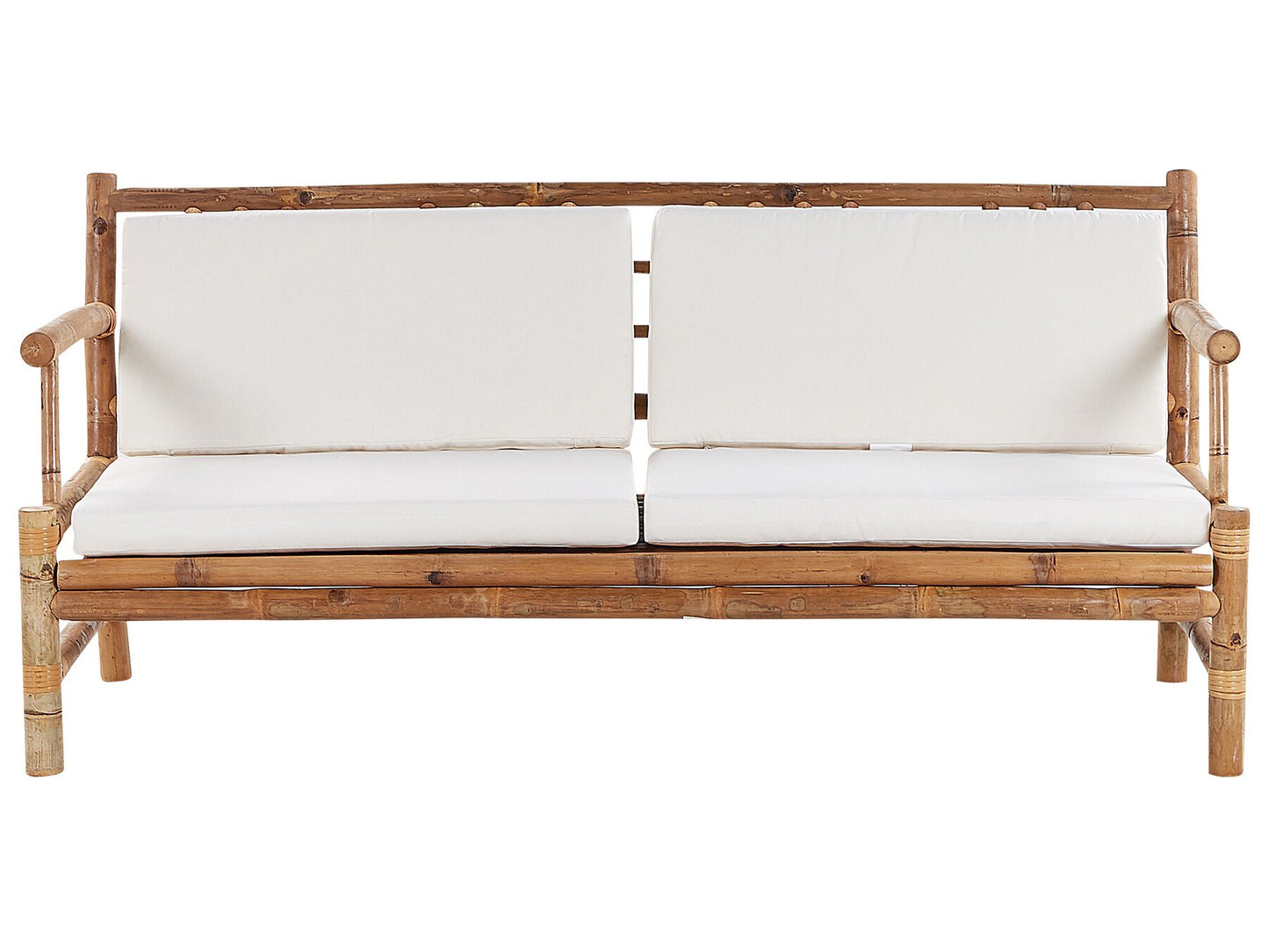 Garden Lounge Set with Table 4 Seater RICCIONE Bamboo Wood Light Brown
