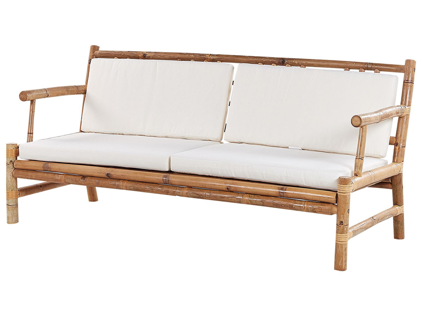 Garden Lounge Set with Table 4 Seater RICCIONE Bamboo Wood Light Brown