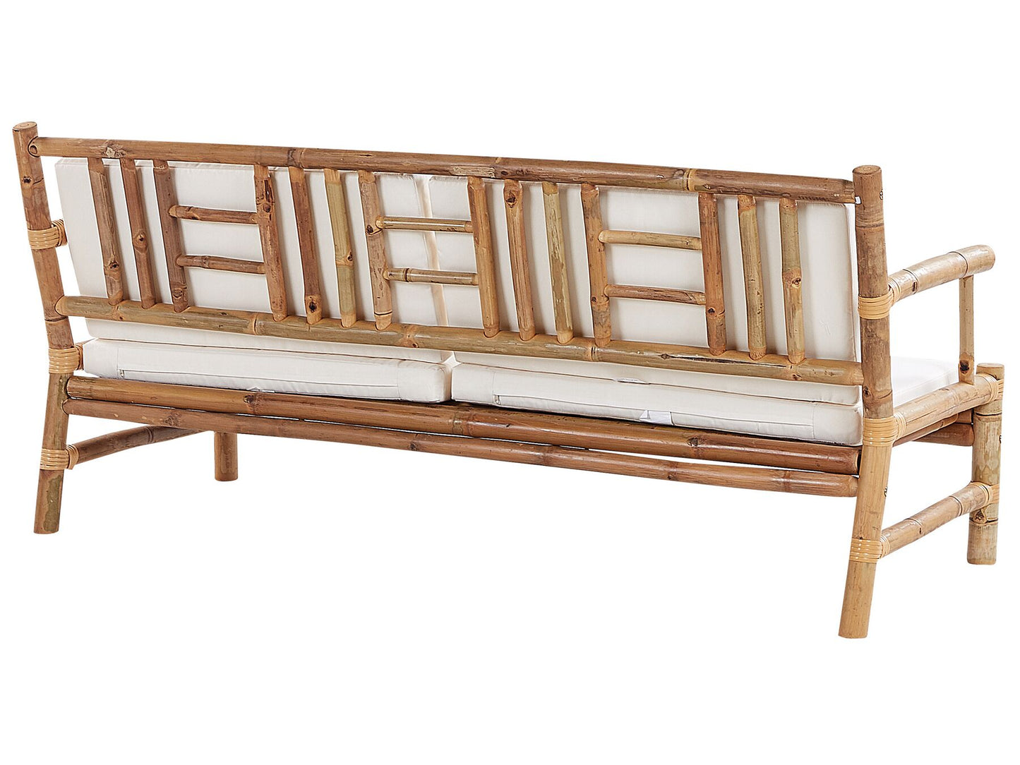 Garden Lounge Set with Table 4 Seater RICCIONE Bamboo Wood Light Brown