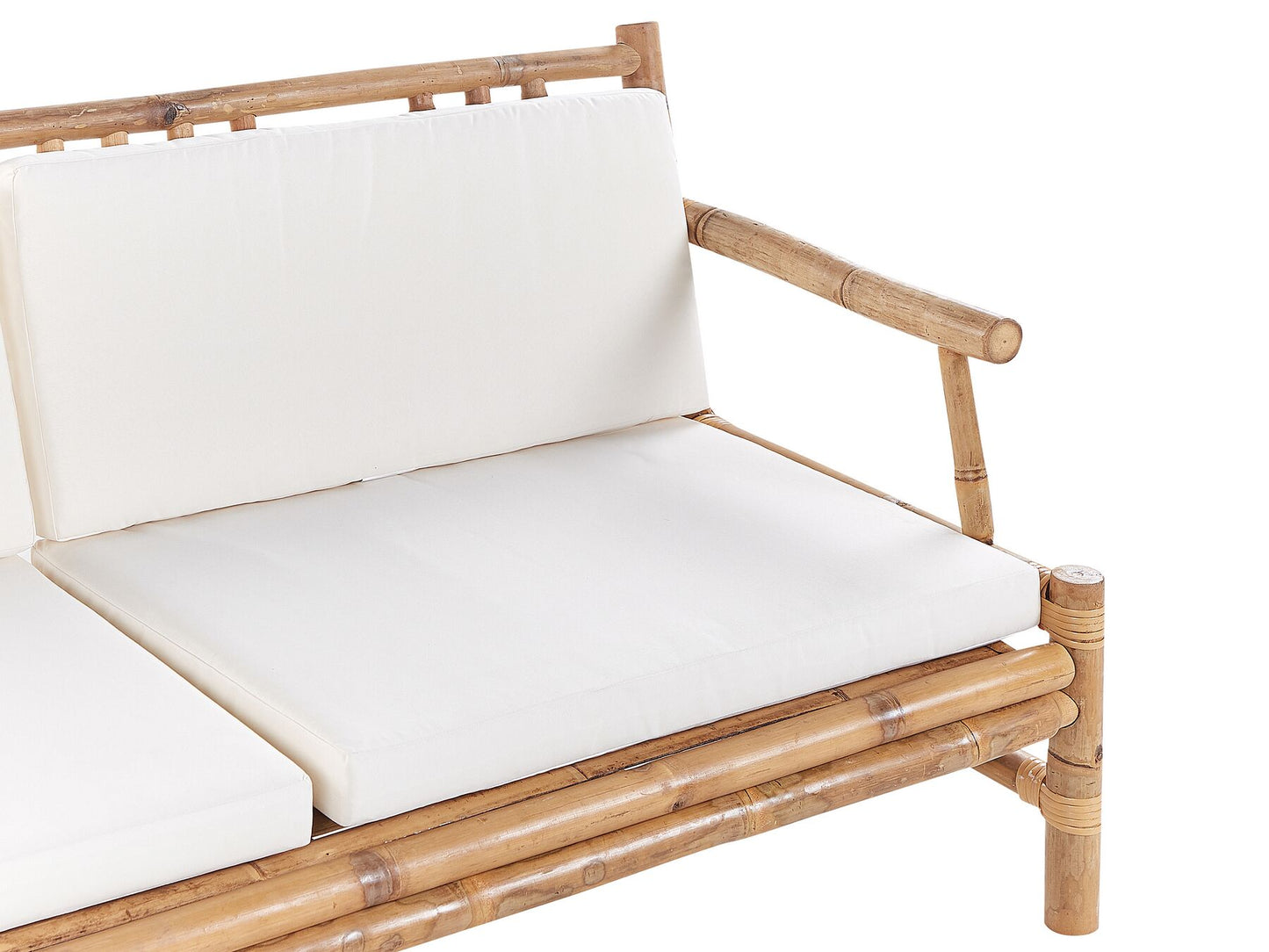 Garden Lounge Set with Table 4 Seater RICCIONE Bamboo Wood Light Brown