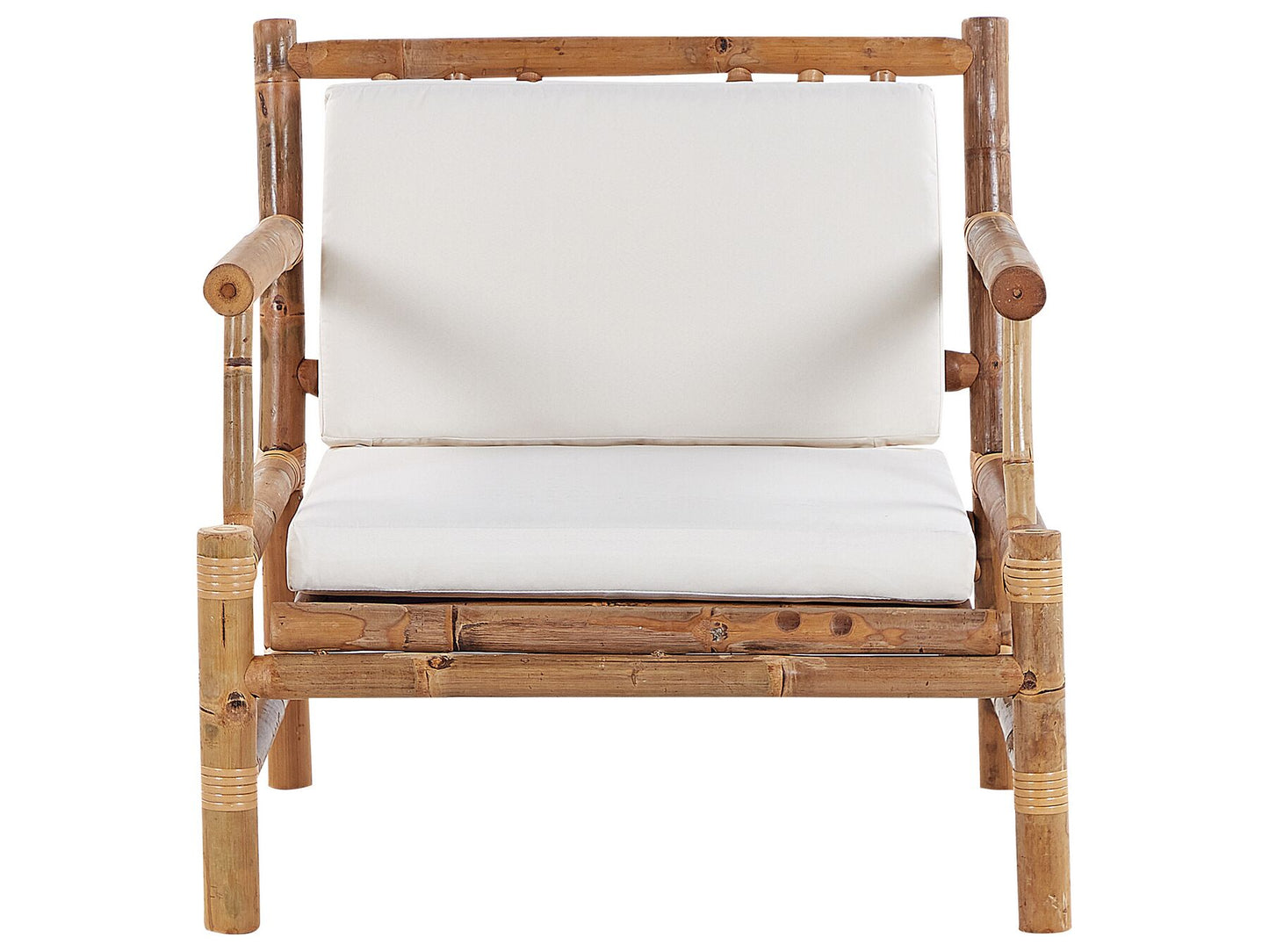 Garden Lounge Set with Table 4 Seater RICCIONE Bamboo Wood Light Brown