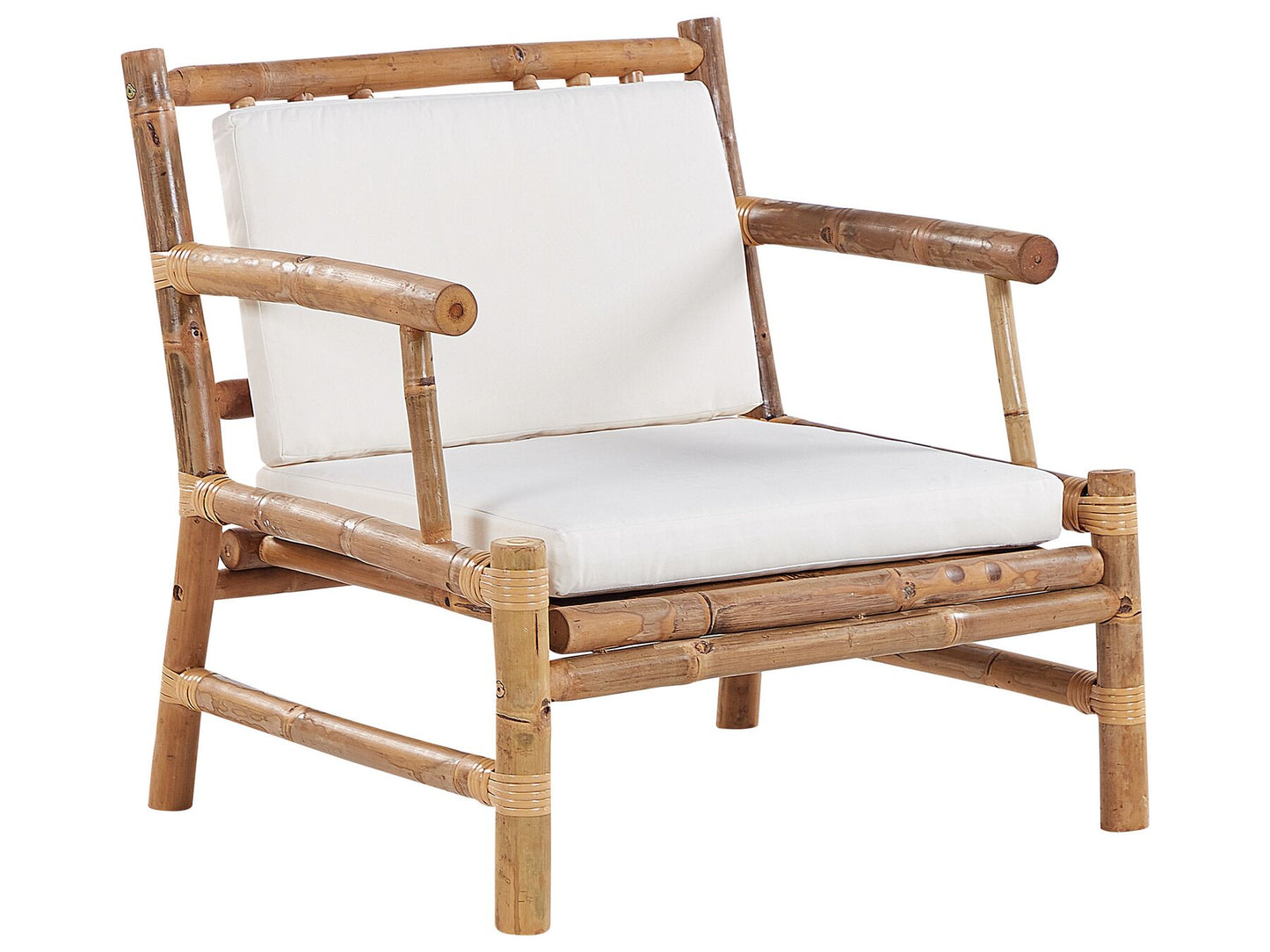Garden Lounge Set with Table 4 Seater RICCIONE Bamboo Wood Light Brown