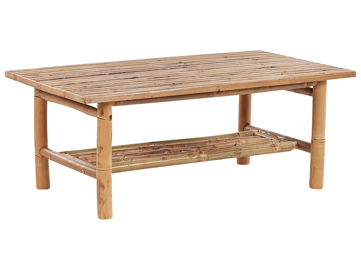 Garden Lounge Set with Table 4 Seater RICCIONE Bamboo Wood Light Brown