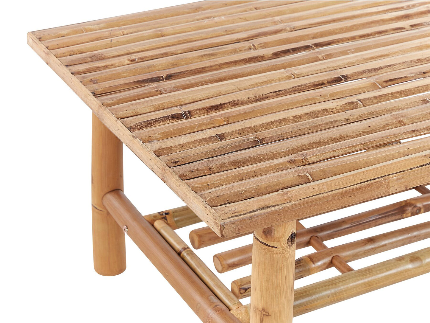 Garden Lounge Set with Table 4 Seater RICCIONE Bamboo Wood Light Brown