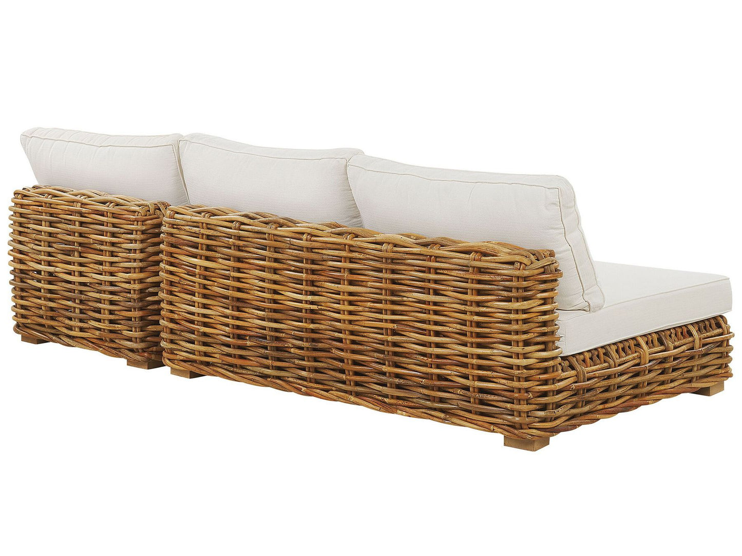 Garden Lounge Set with Table 4 Seater VARALLO Right Hand Modular Rattan Natural
