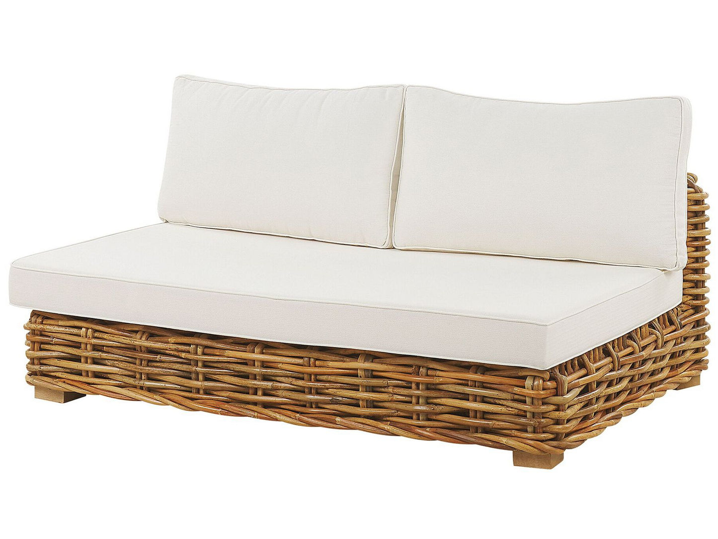 Garden Lounge Set with Table 4 Seater VARALLO Right Hand Modular Rattan Natural