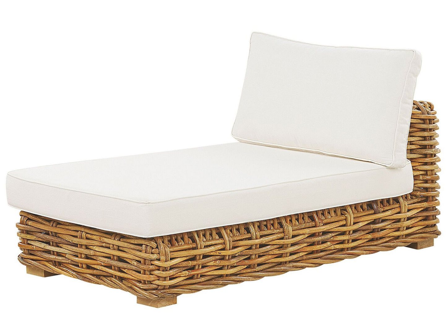 Garden Lounge Set with Table 4 Seater VARALLO Right Hand Modular Rattan Natural