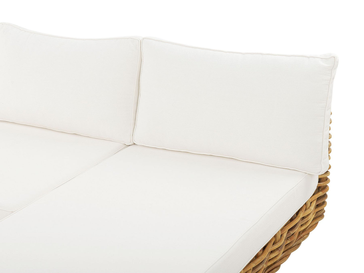 Garden Lounge Set with Table 4 Seater VARALLO Right Hand Modular Rattan Natural