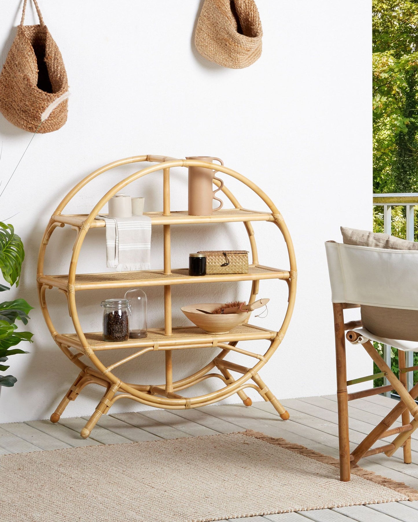 Set of 2 Garden Chairs MOLISE Bamboo Wood Brown