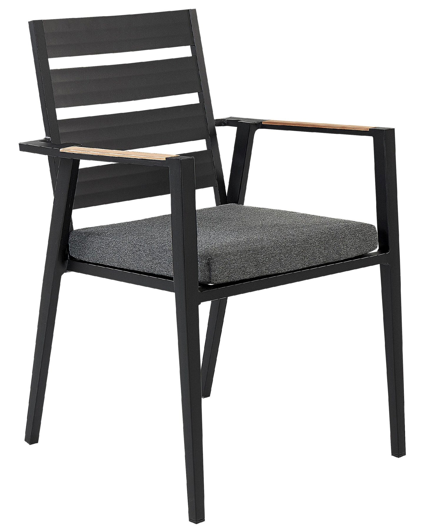 Set of 4 Garden Chairs with Cushions TAVIANO Metal Black