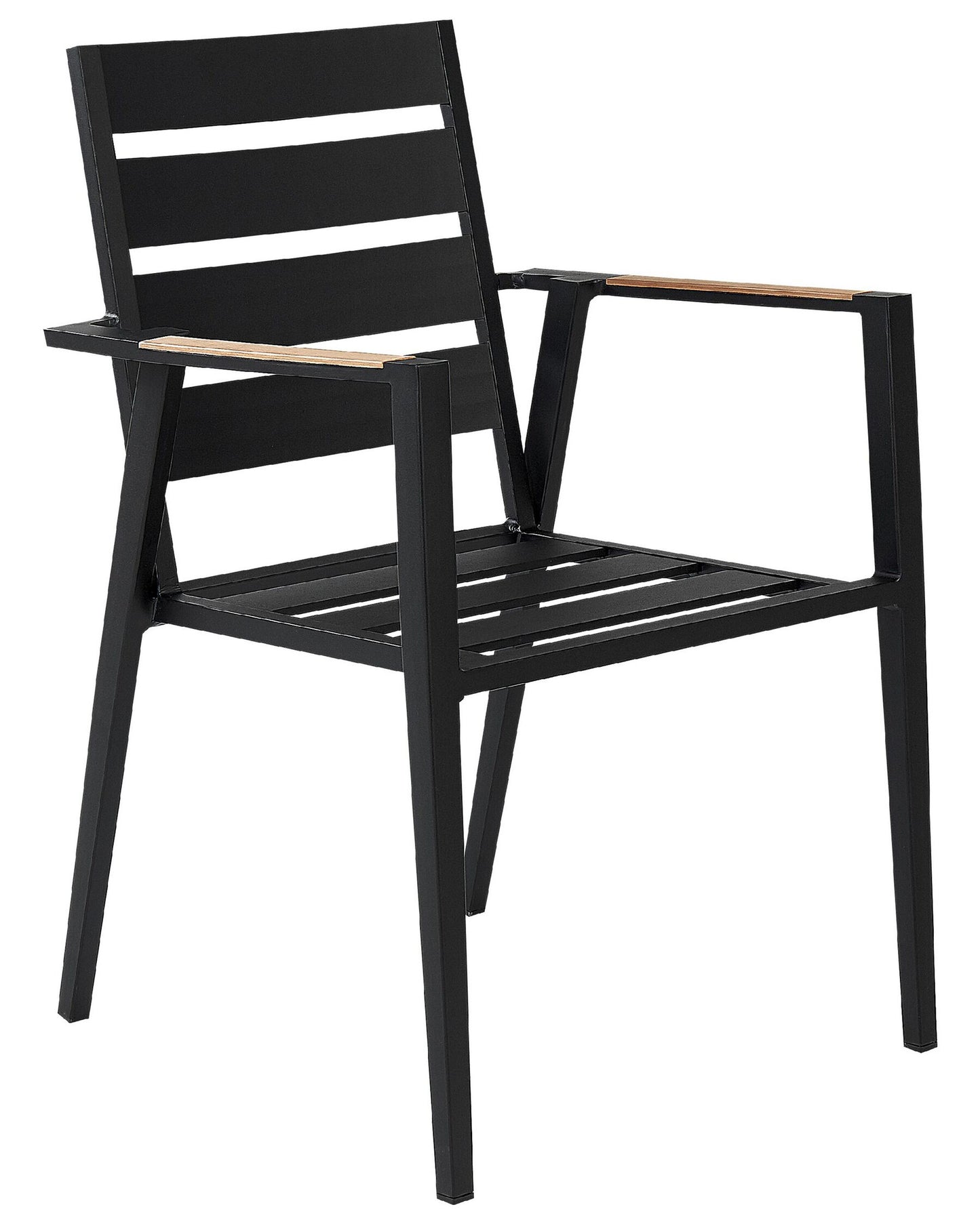 Set of 4 Garden Chairs with Cushions TAVIANO Metal Black
