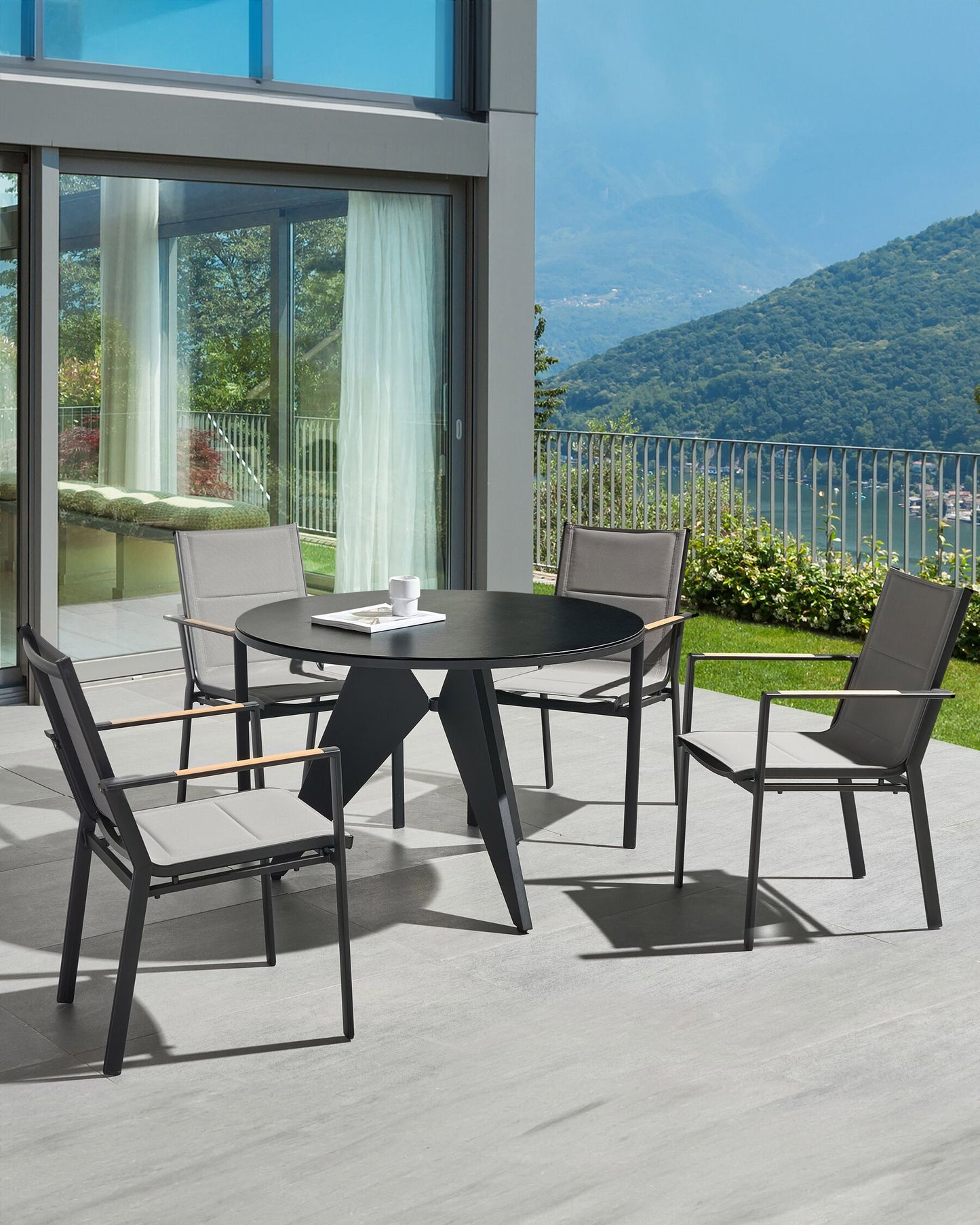 Garden Chair BUSSETO Metal Black