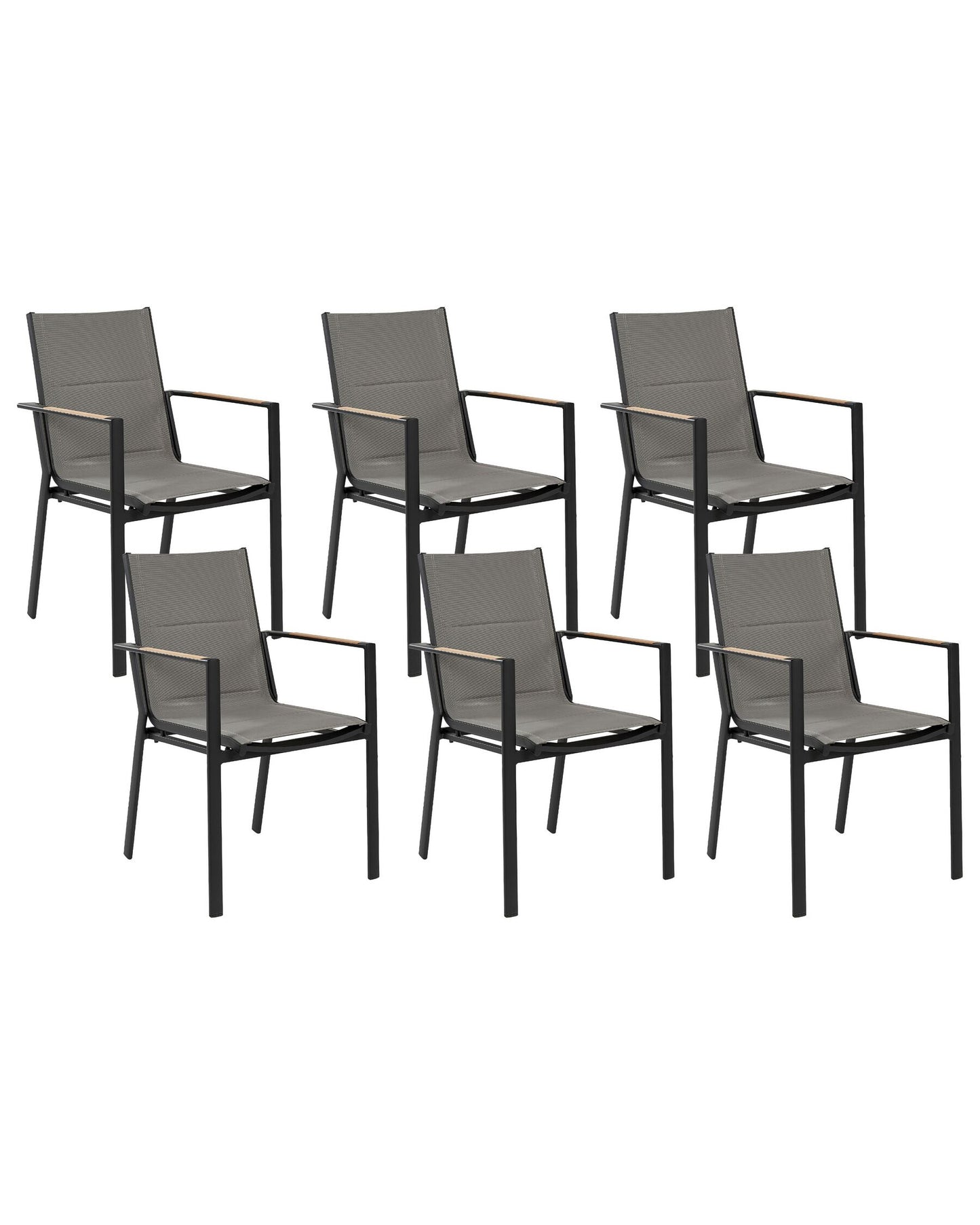 Set of 6 Garden Chairs BUSSETO Metal Black