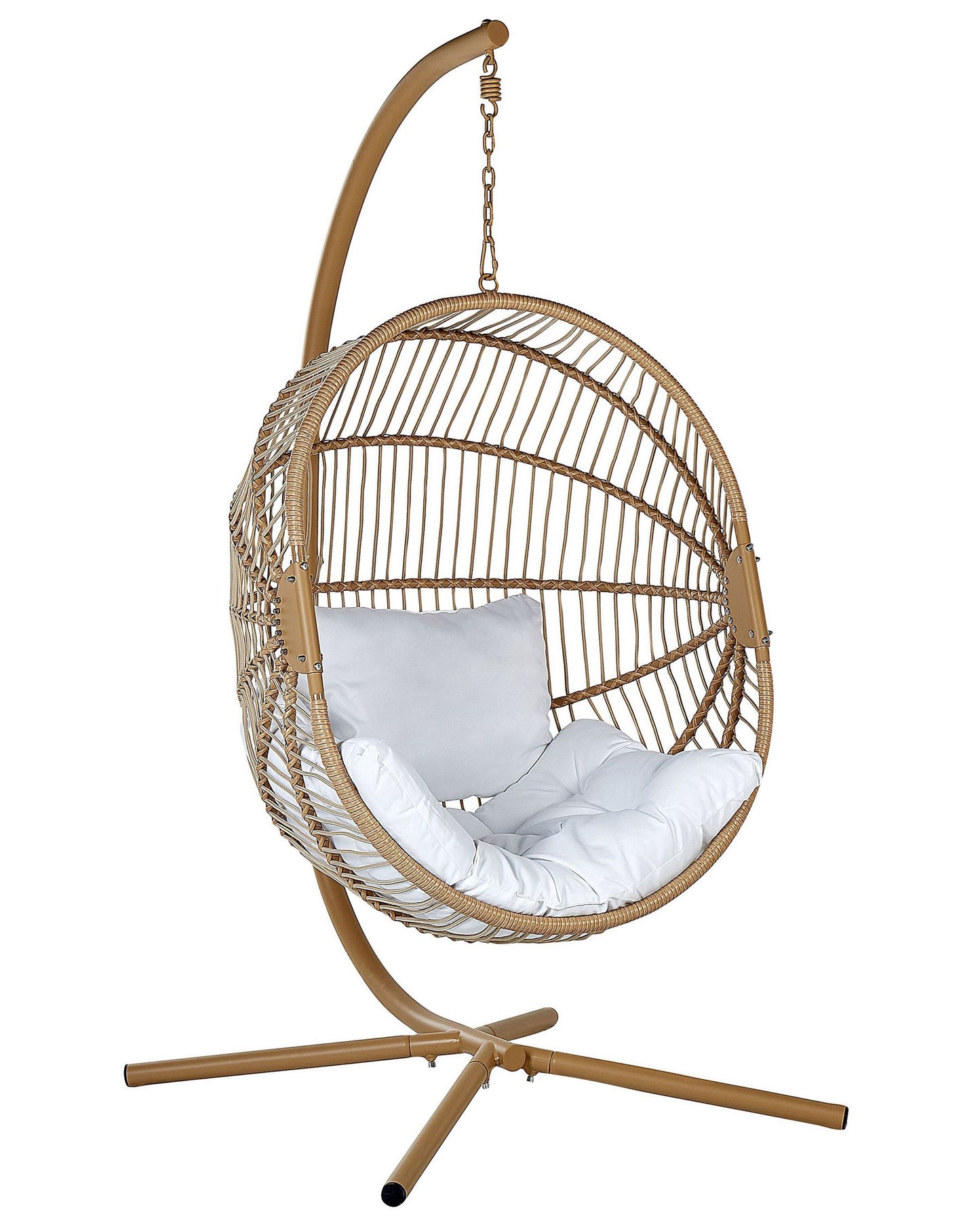 Hanging Chair with Stand Rattan Beige