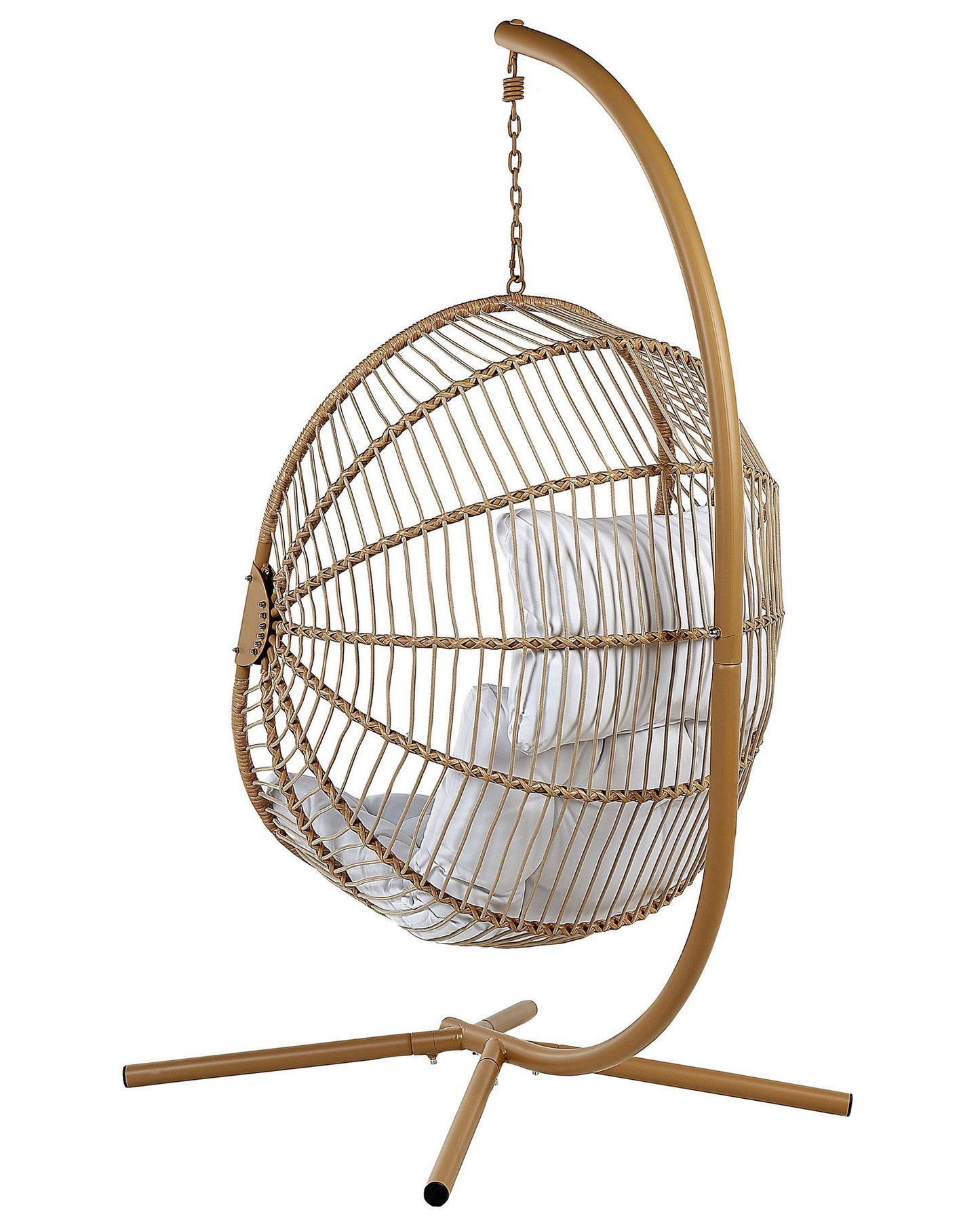 Hanging Chair with Stand Rattan Beige