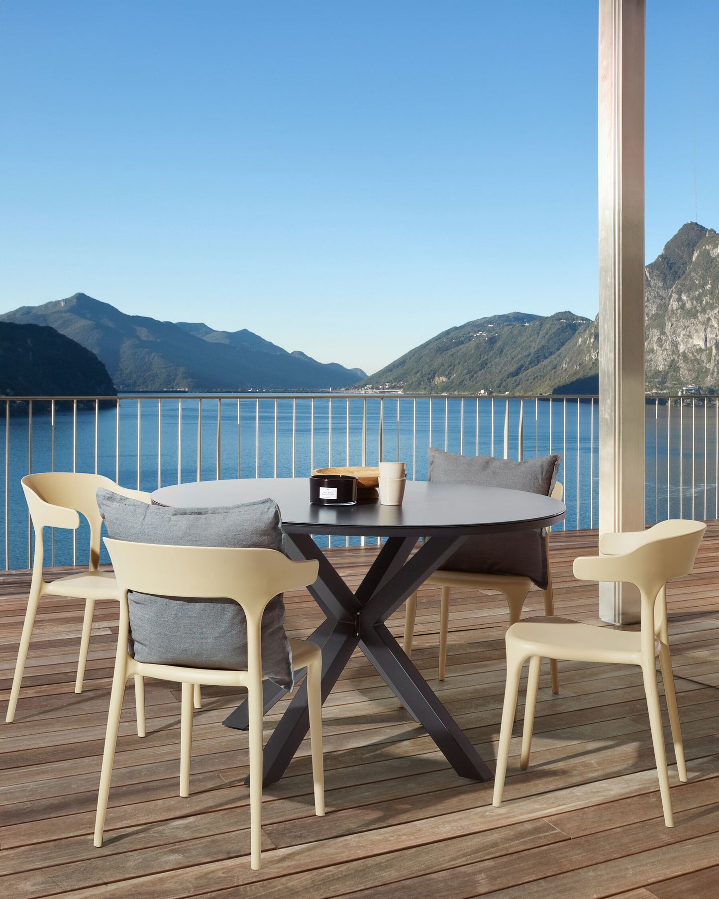 Set of 4 Garden Chairs GUBBIO Sand Beige