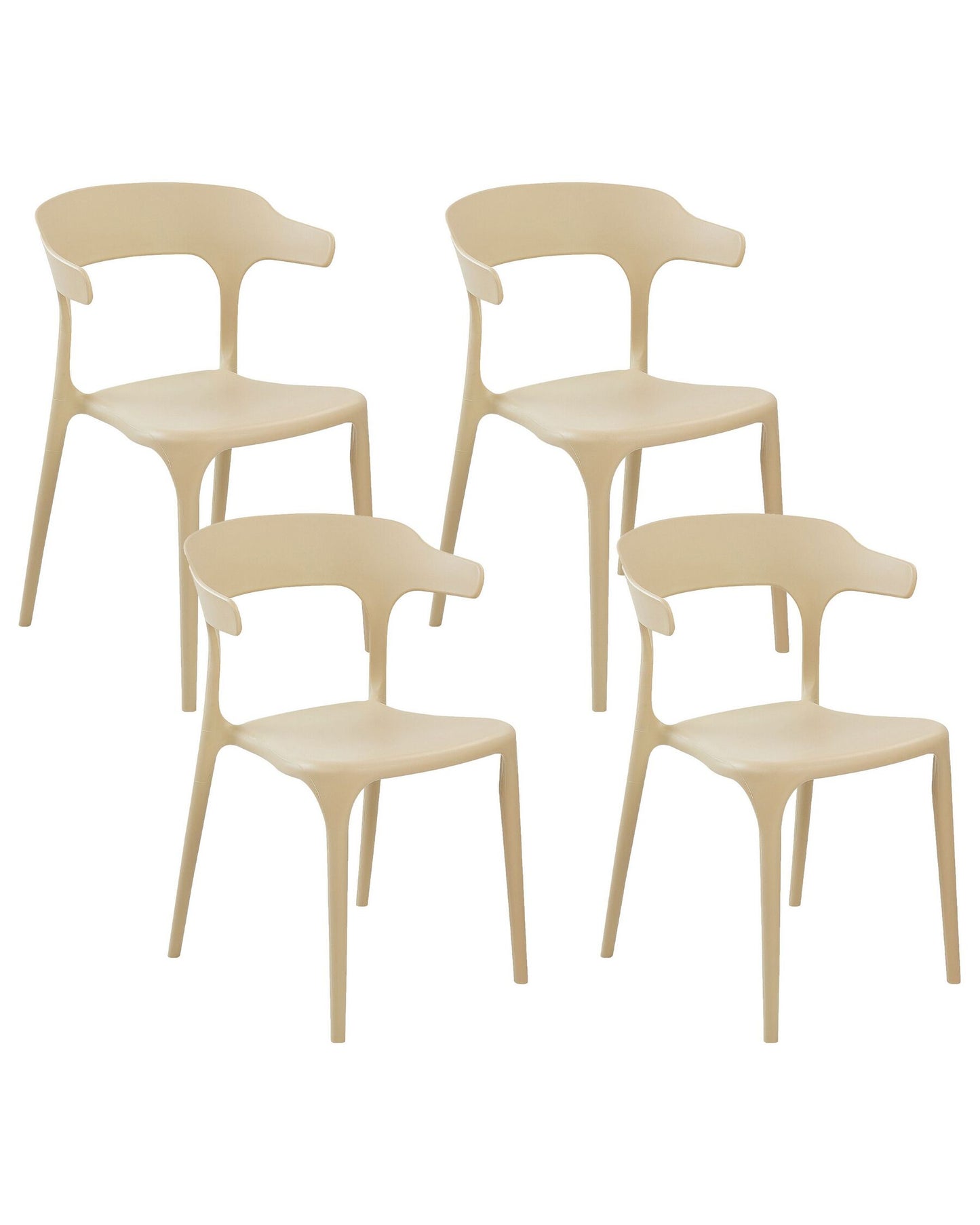 Set of 4 Garden Chairs GUBBIO Sand Beige