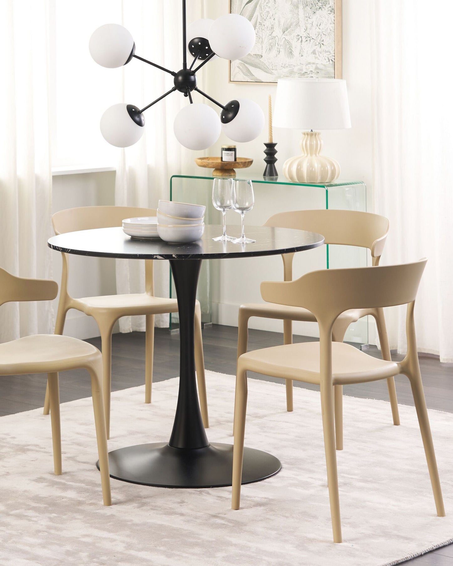 Set of 4 Garden Chairs GUBBIO Sand Beige