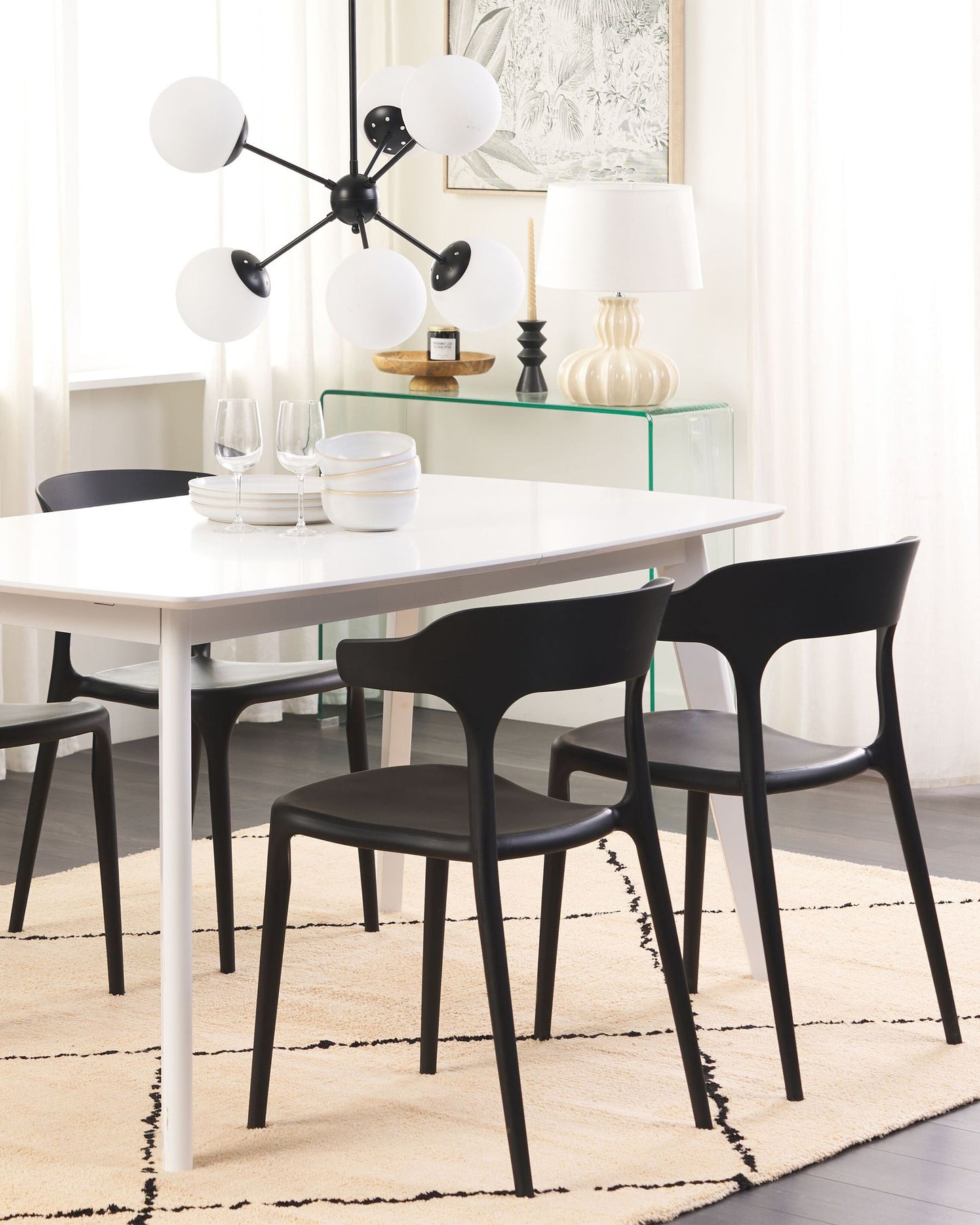 Set of 4 Garden Chairs GUBBIO Black
