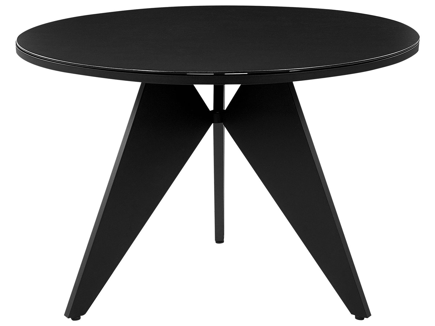 Garden Dining Set 4 Seater OLMETTO/TAVIANO with Cushions Metal Black