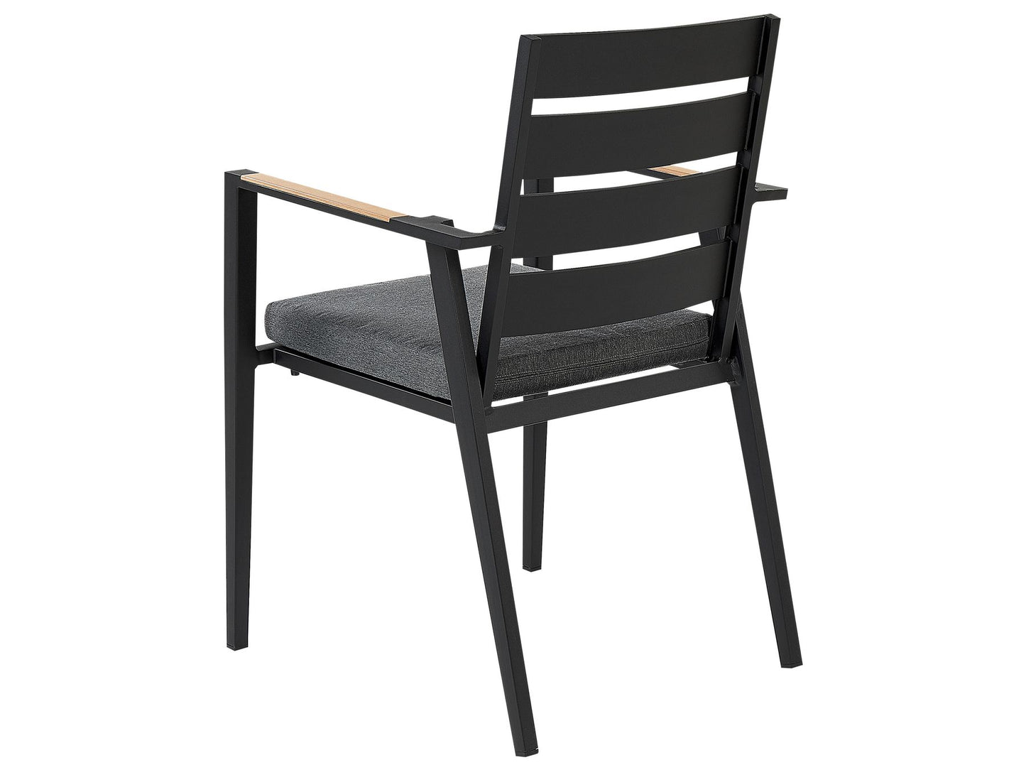 Garden Dining Set 4 Seater OLMETTO/TAVIANO with Cushions Metal Black