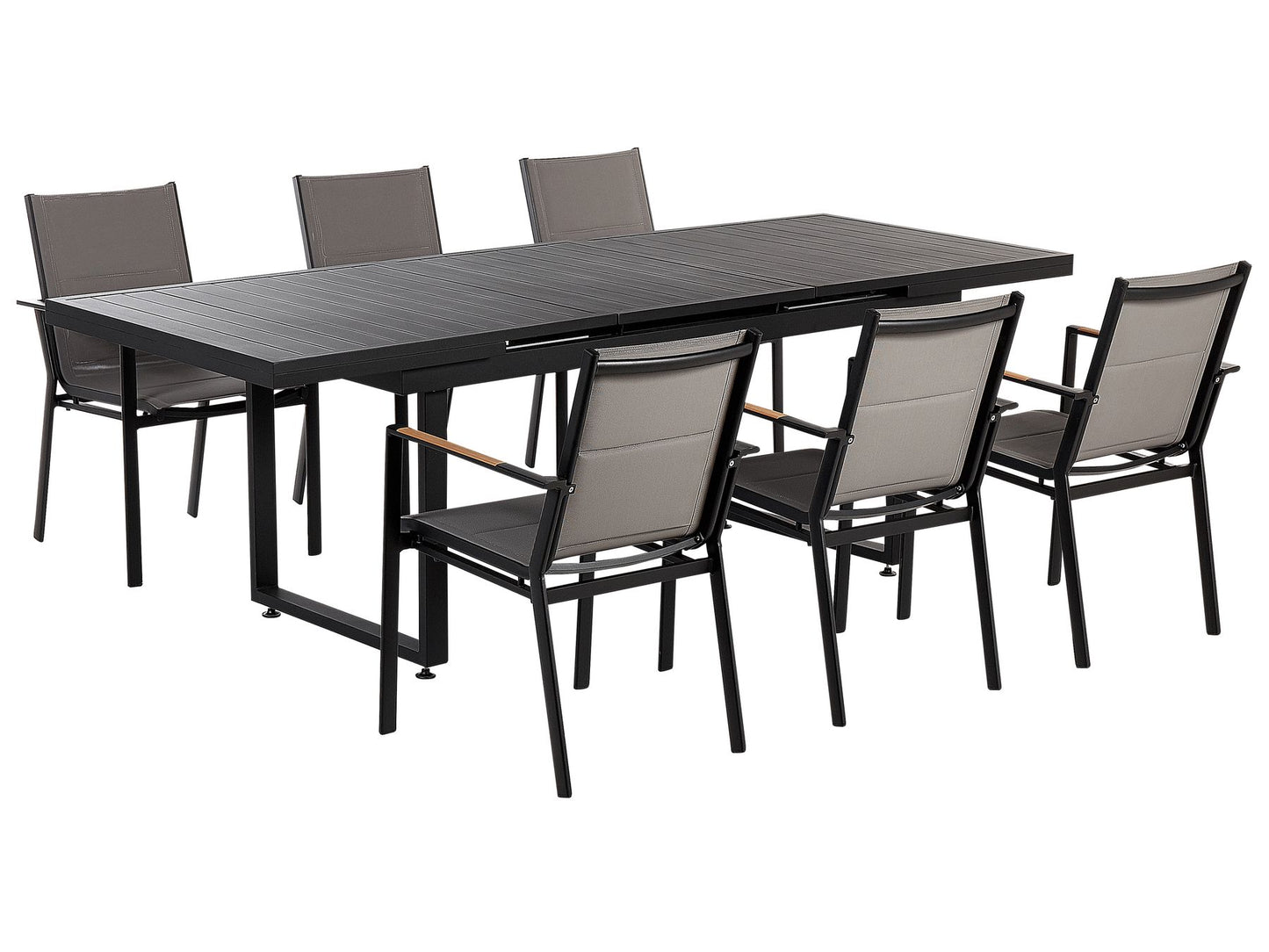 Garden Dining Set 6 Seater VALCANETTO/BUSSETO Metal Black