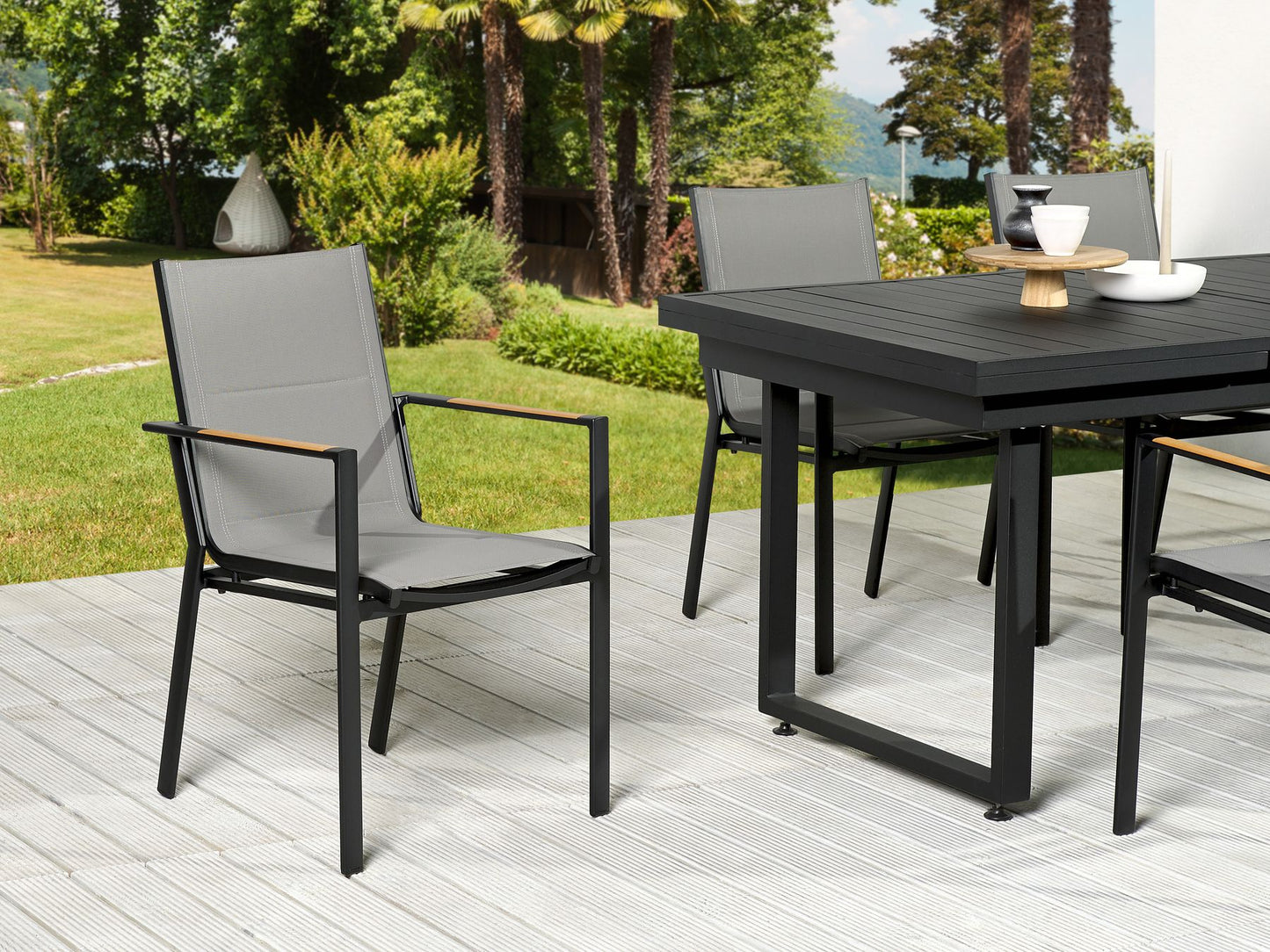 Garden Dining Set 6 Seater VALCANETTO/BUSSETO Metal Black