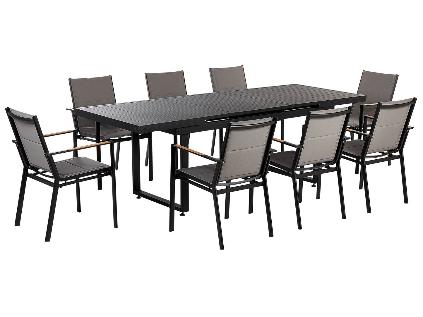 Garden Dining Set 8 Seater VALCANETTO/BUSSETO Metal Black