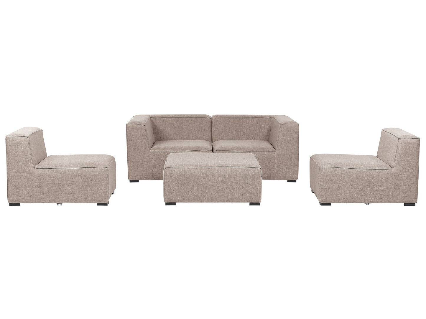 Garden Sofa with Ottoman 4 Seater AREZZO Modular Beige