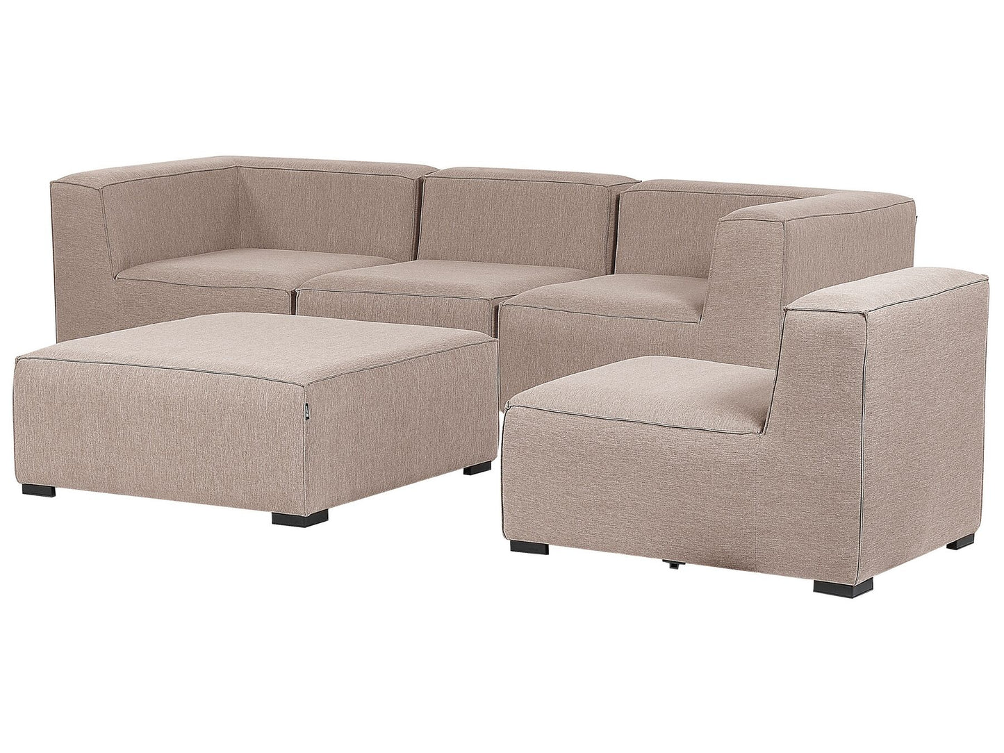 Garden Sofa with Ottoman 4 Seater AREZZO Modular Beige