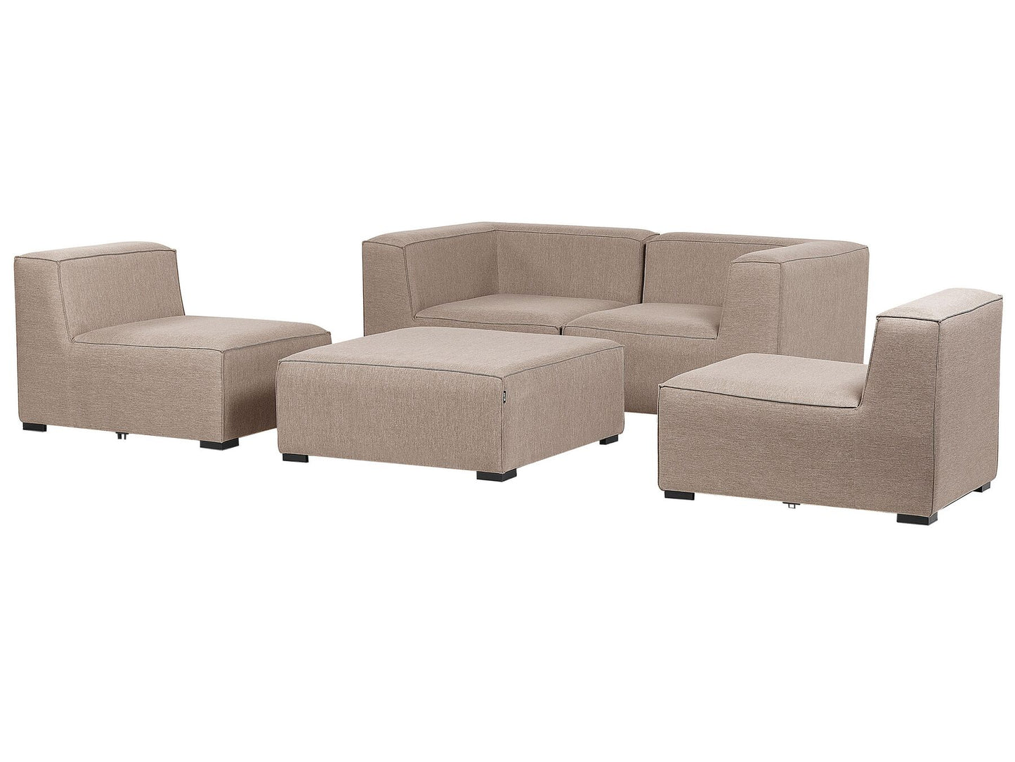 Garden Sofa with Ottoman 4 Seater AREZZO Modular Beige