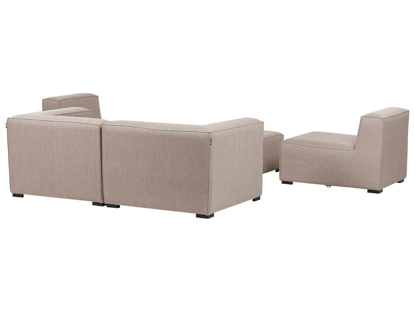 Garden Sofa with Ottoman 4 Seater AREZZO Modular Beige