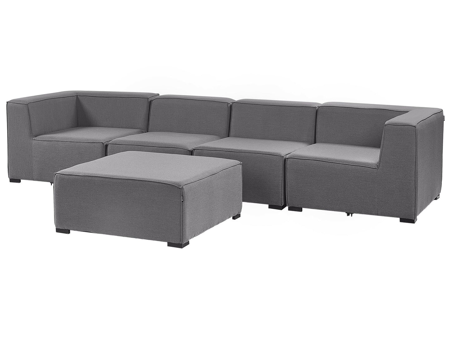 Garden Sofa with Ottoman 4 Seater AREZZO Modular Grey