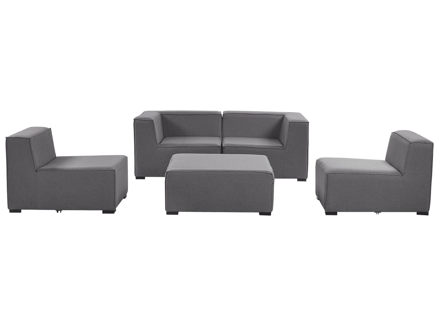 Garden Sofa with Ottoman 4 Seater AREZZO Modular Grey