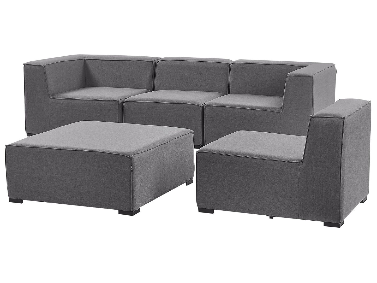 Garden Sofa with Ottoman 4 Seater AREZZO Modular Grey