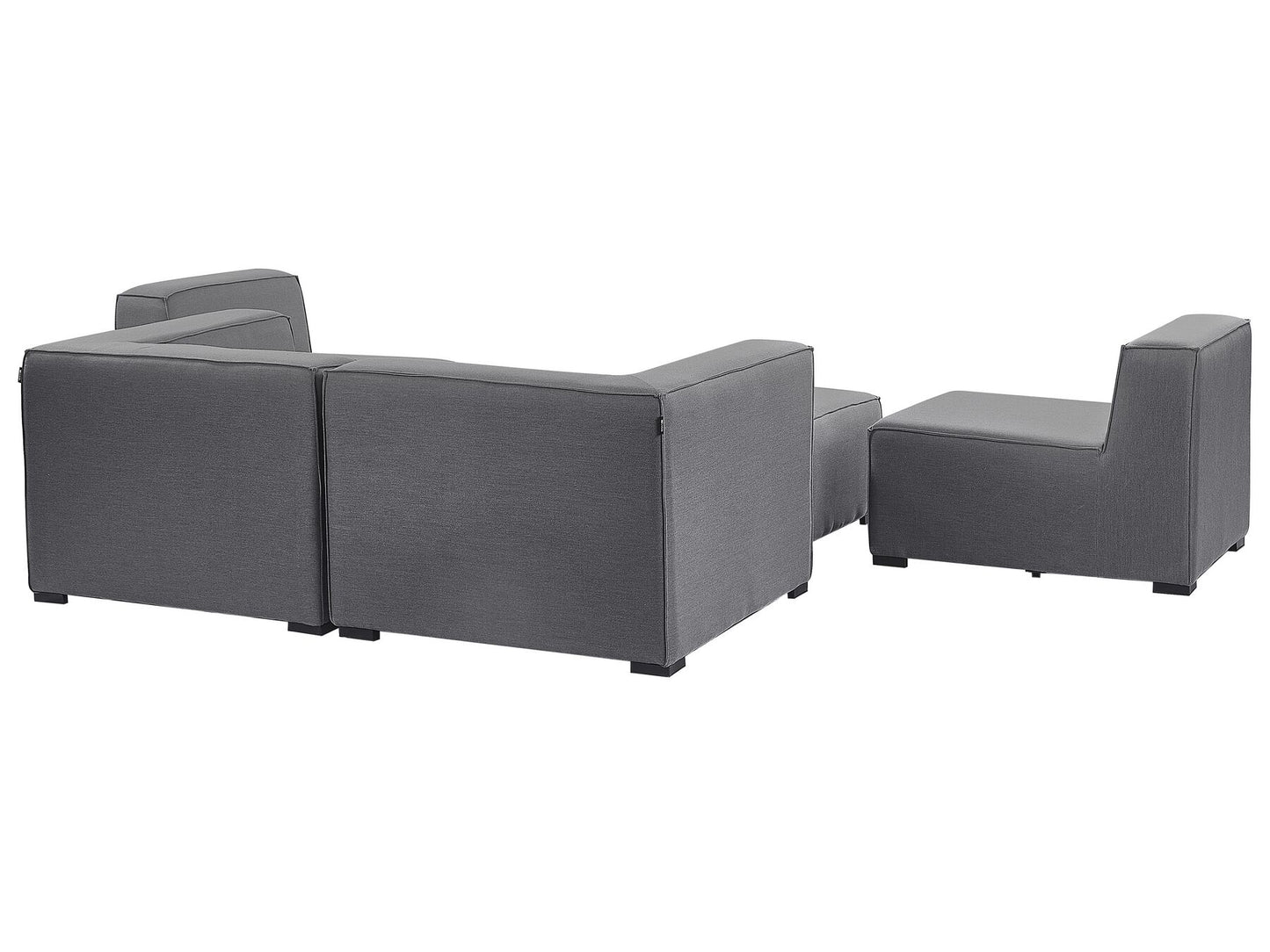 Garden Sofa with Ottoman 4 Seater AREZZO Modular Grey