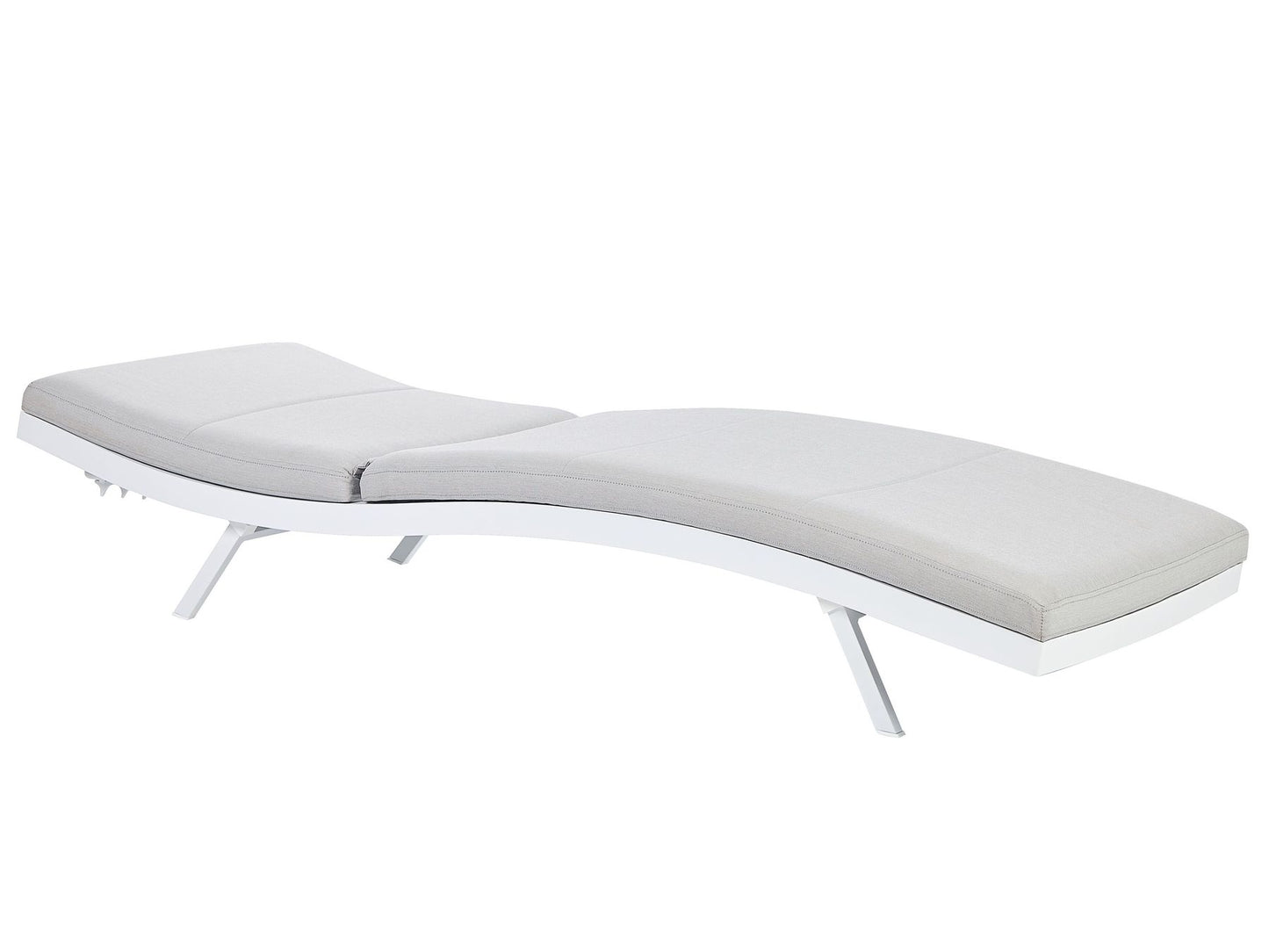 Fabric Reclining Sun Lounger Light Grey AMELIA