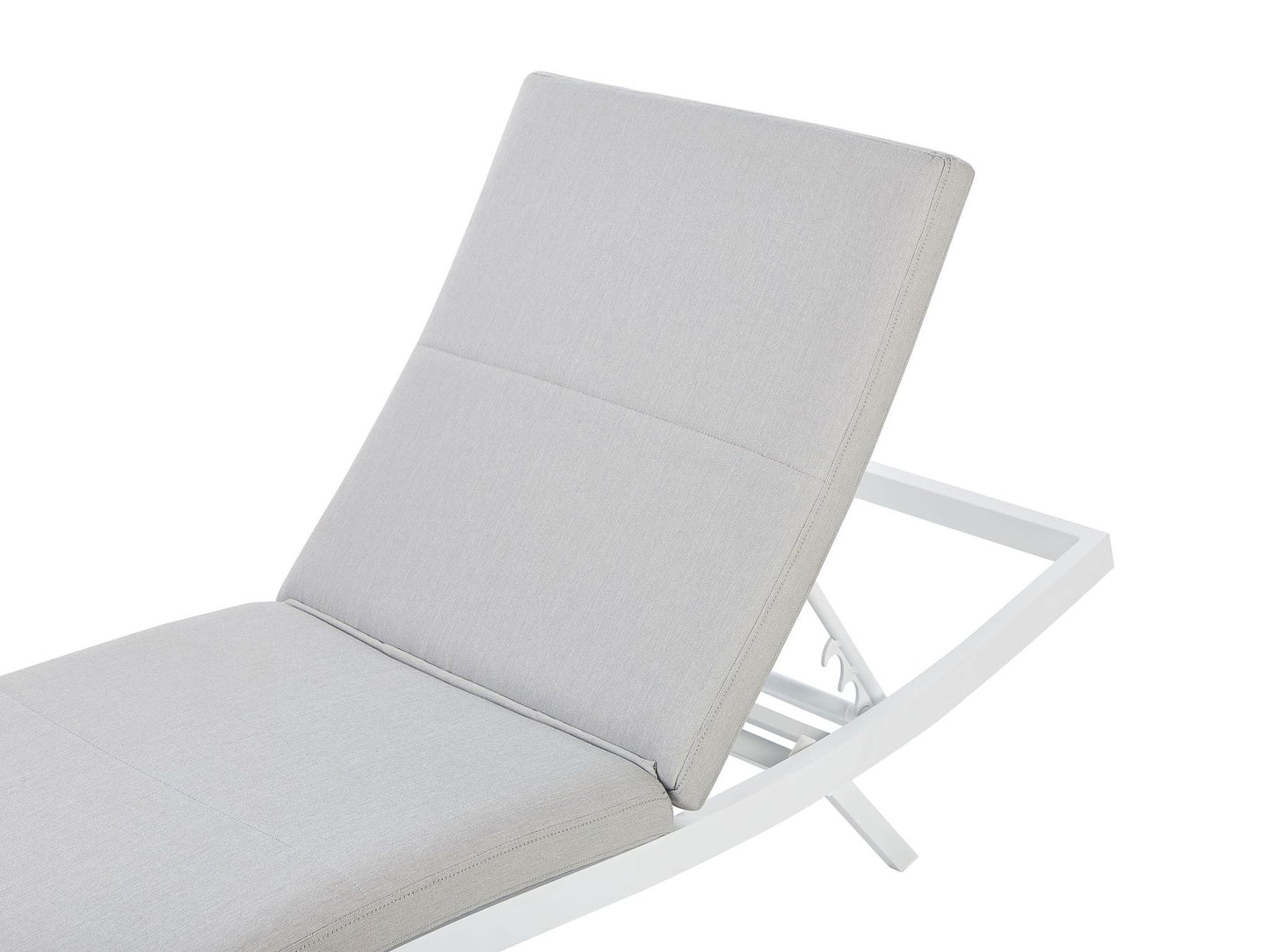 Fabric Reclining Sun Lounger Light Grey AMELIA