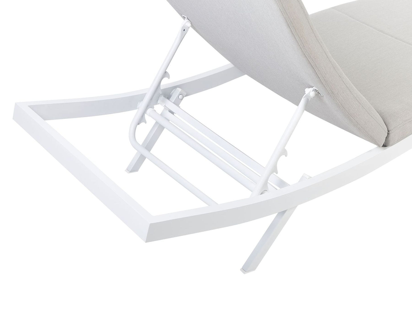 Fabric Reclining Sun Lounger Light Grey AMELIA