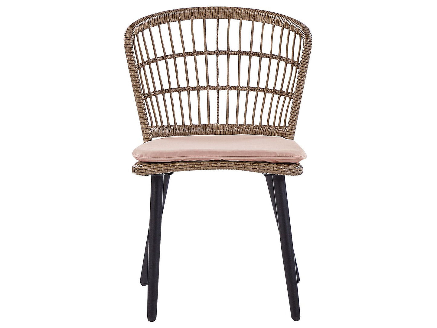 Garden Dining Set 6 Seater ALIANO with Cushions PE Rattan Pastel Pink