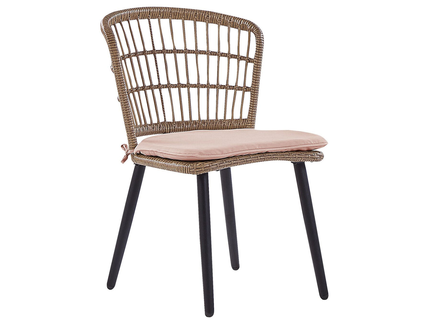Garden Dining Set 6 Seater ALIANO with Cushions PE Rattan Pastel Pink