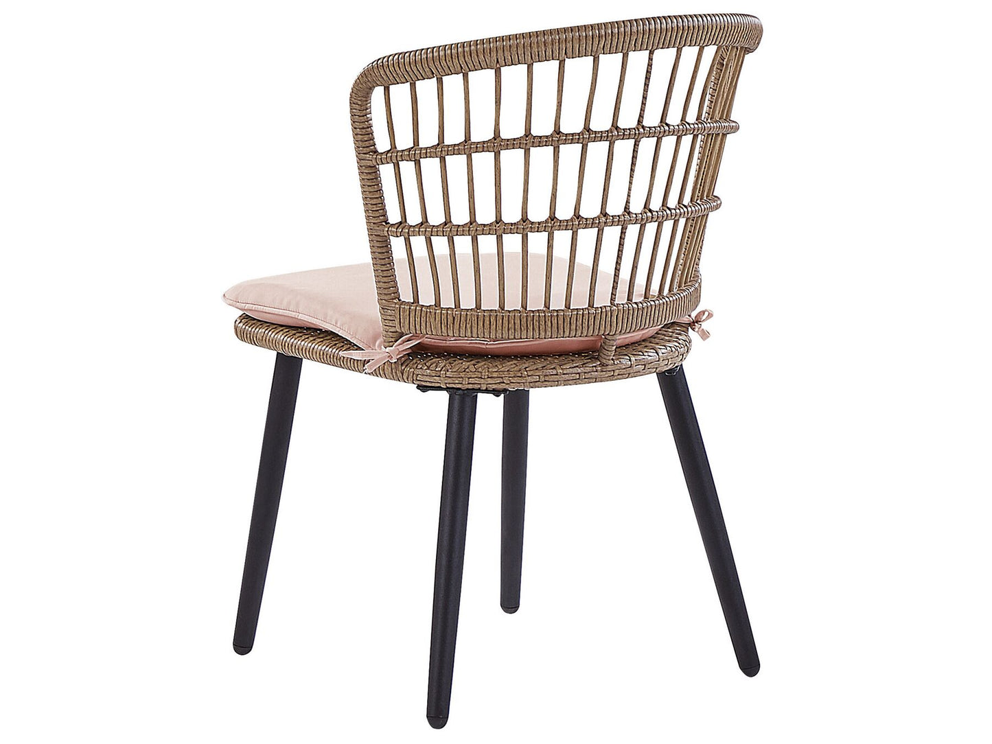 Garden Dining Set 6 Seater ALIANO with Cushions PE Rattan Pastel Pink