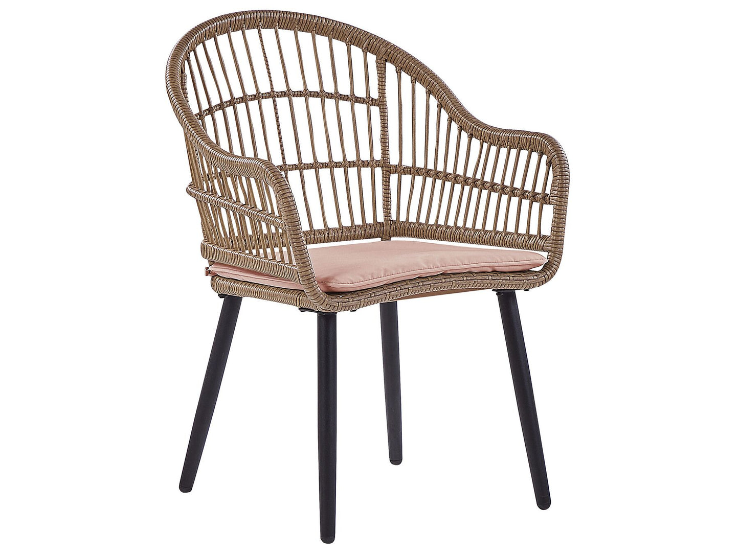 Garden Dining Set 6 Seater ALIANO with Cushions PE Rattan Pastel Pink