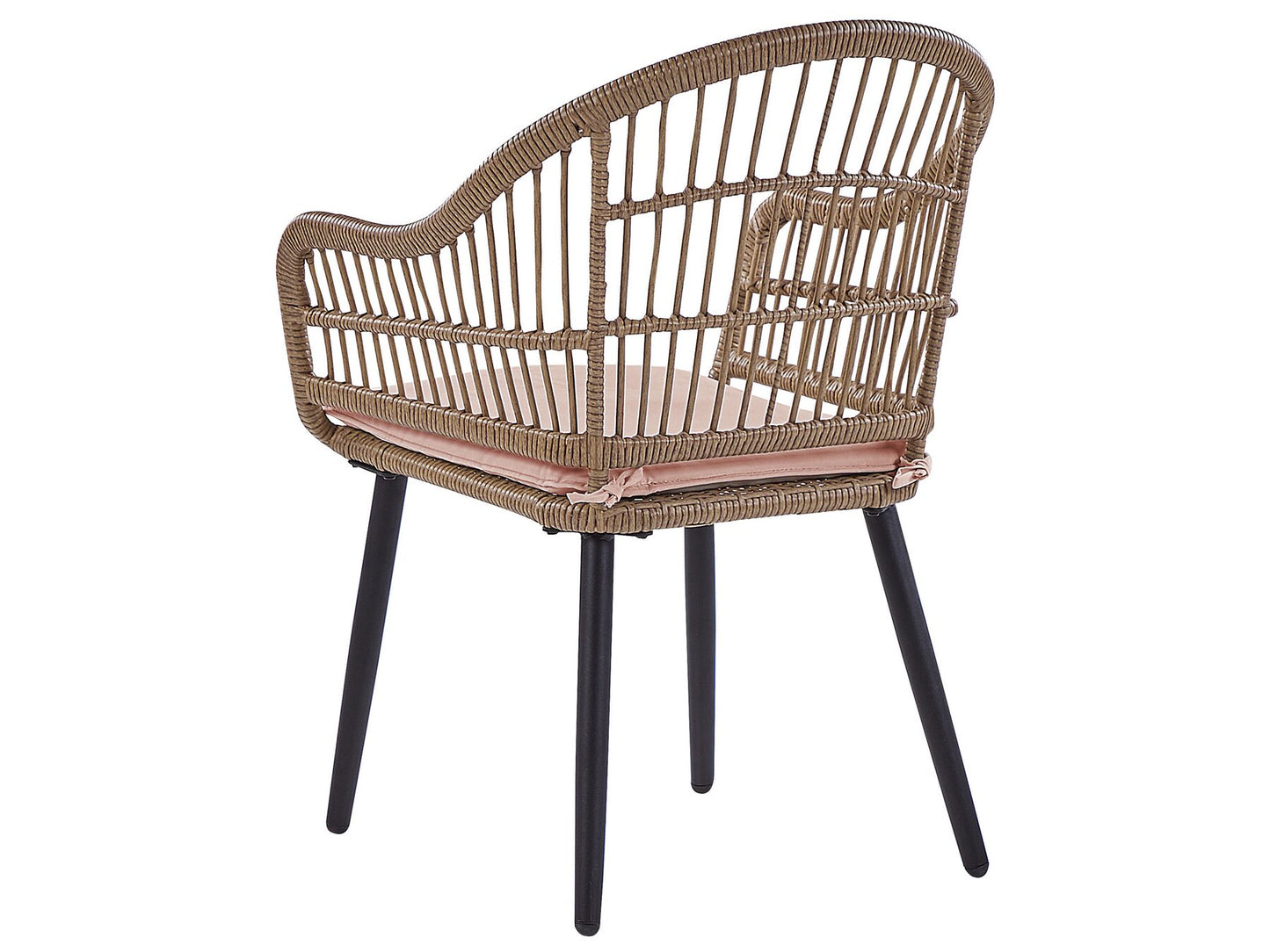Garden Dining Set 6 Seater ALIANO with Cushions PE Rattan Pastel Pink