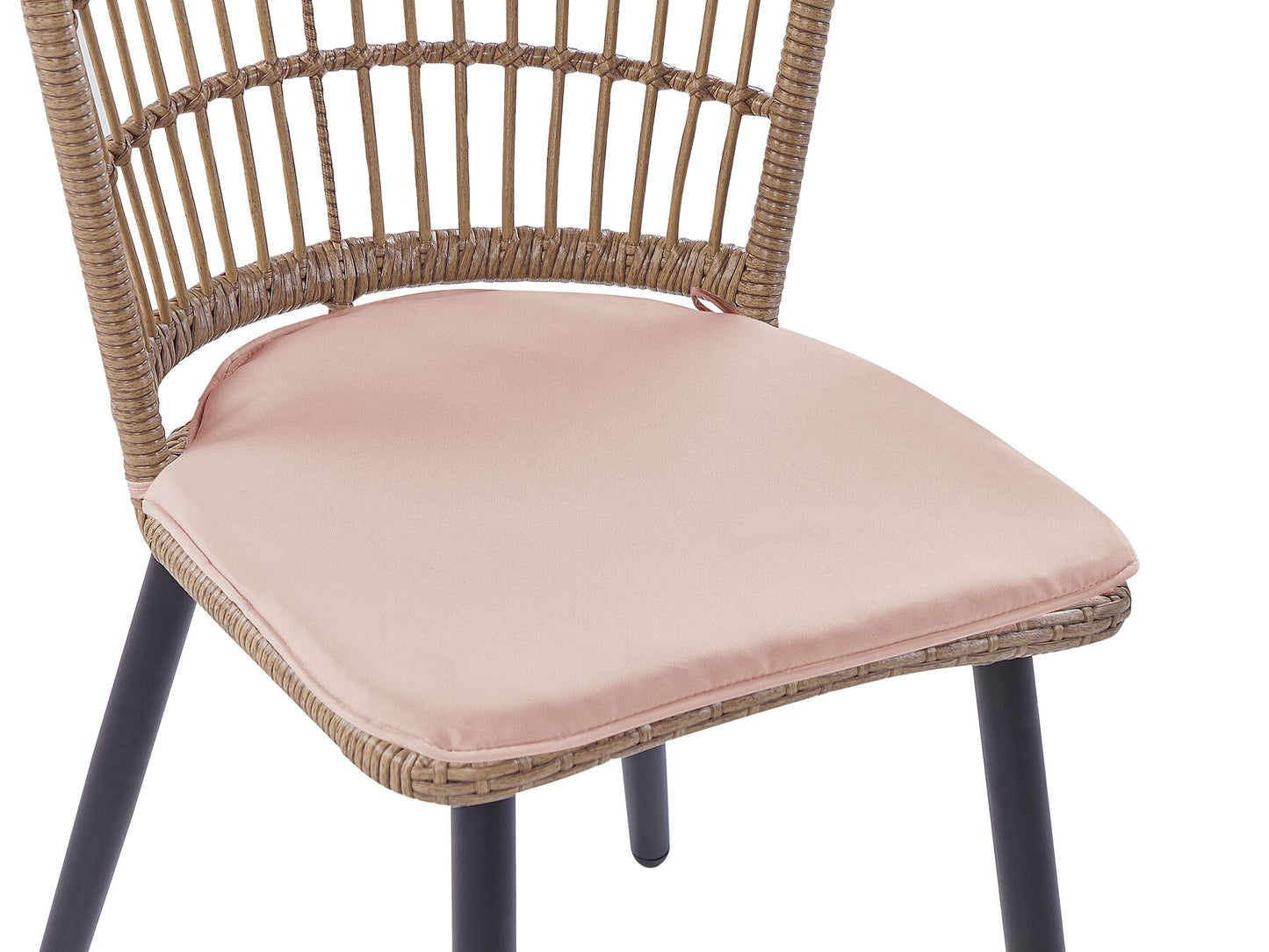 Garden Dining Set 6 Seater ALIANO with Cushions PE Rattan Pastel Pink