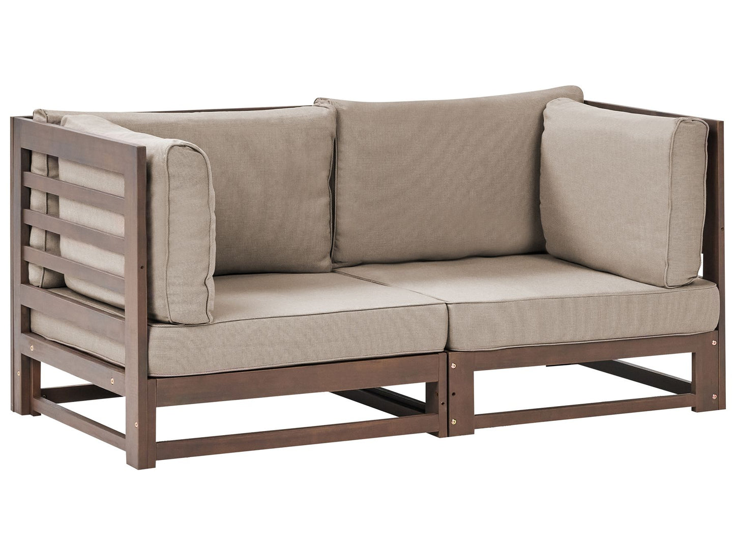 Garden Sofa 2 Seater TRANI Modular Certified Acacia Wood Dark Brown