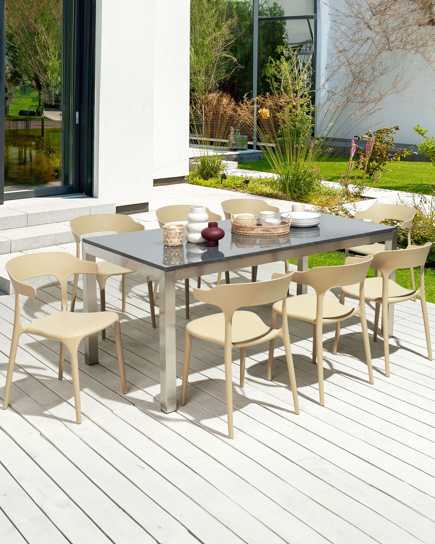 Set of 8 Dining Chairs GUBBIO Sand Beige