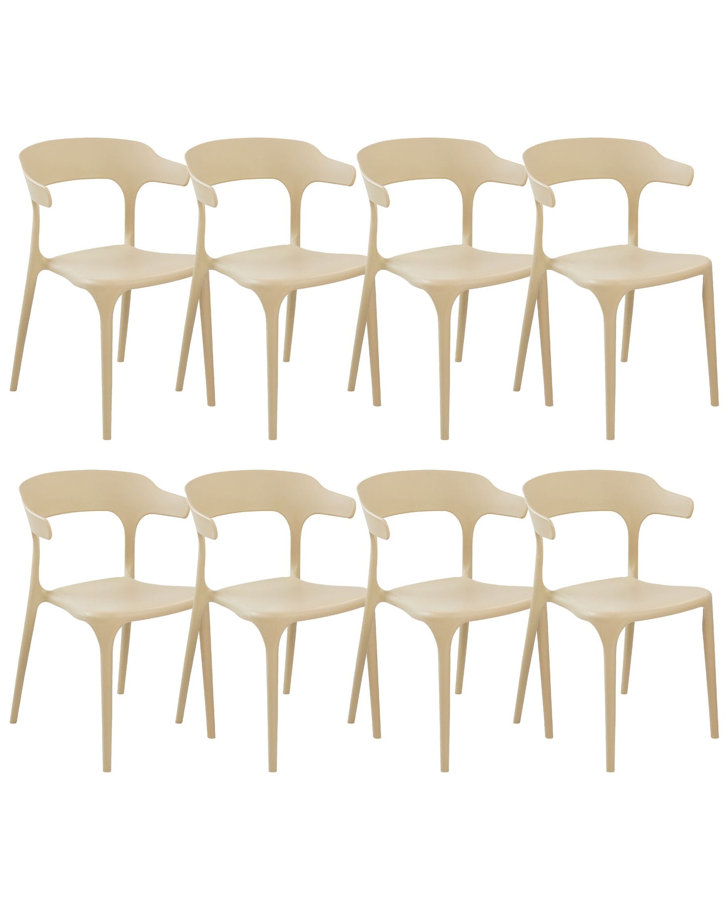 Set of 8 Dining Chairs GUBBIO Sand Beige